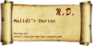Mallár Dorisz névjegykártya